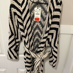 Black and White Chevron Knit Sweater